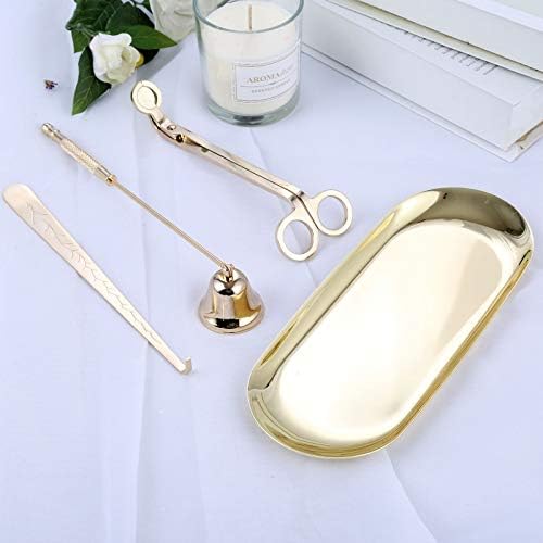 MUXSAM 4 in 1 Candle Care Set with Gold Finish