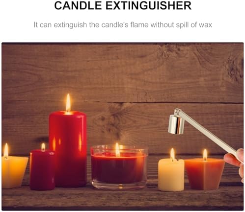 Zerodeko Candle Snuffer Golden Stainless Steel Wick Extinguisher with Long Handle