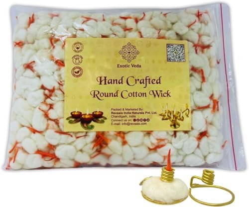 Round Cotton Wicks with Brass Holder Set - 500 Pack