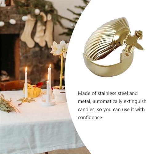 8Pcs Gold Candle Snuffer with Flame Extinguishing Clips
