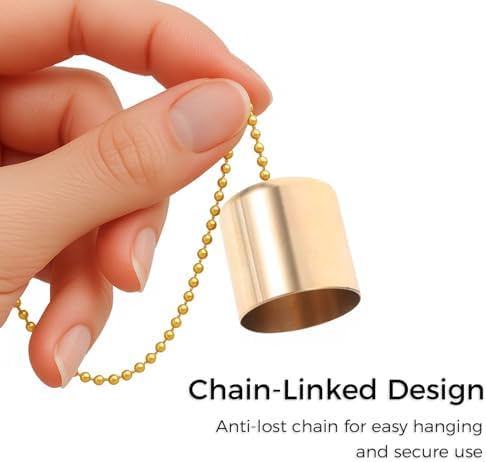 SerenGlow Brass Candle Snuffer Caps with Chain 4 Pcs