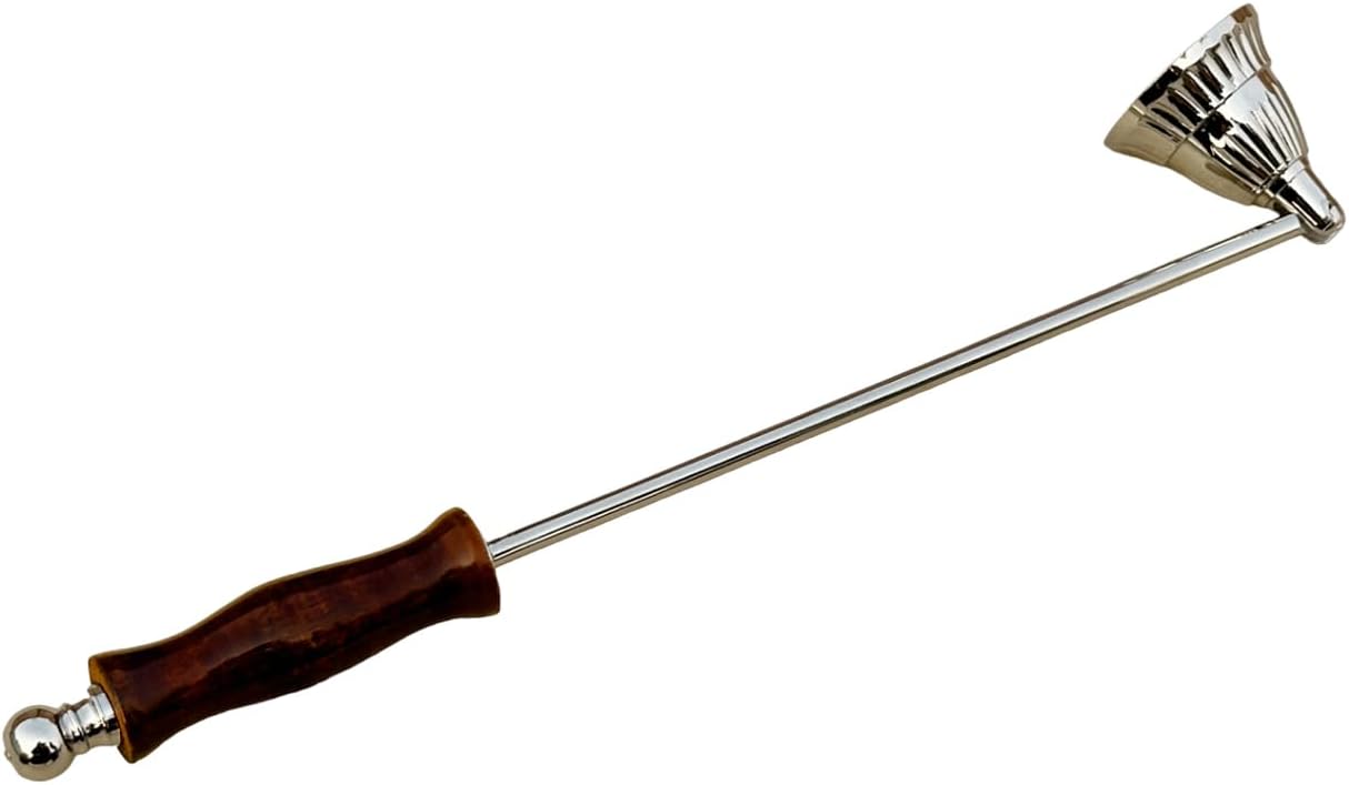 Living Ideas Solid Brass Candle Snuffer with Wooden Handle