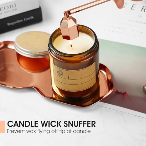 PATOISE 4 in 1 Candle Accessory Set with Rose Gold Finish