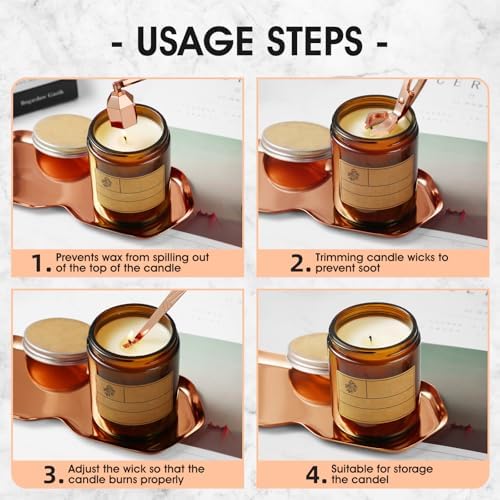 PATOISE 4 in 1 Candle Accessory Set with Rose Gold Finish