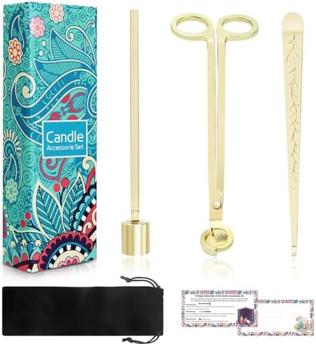 4 in 1 Candle Care Kit with Gold Finish