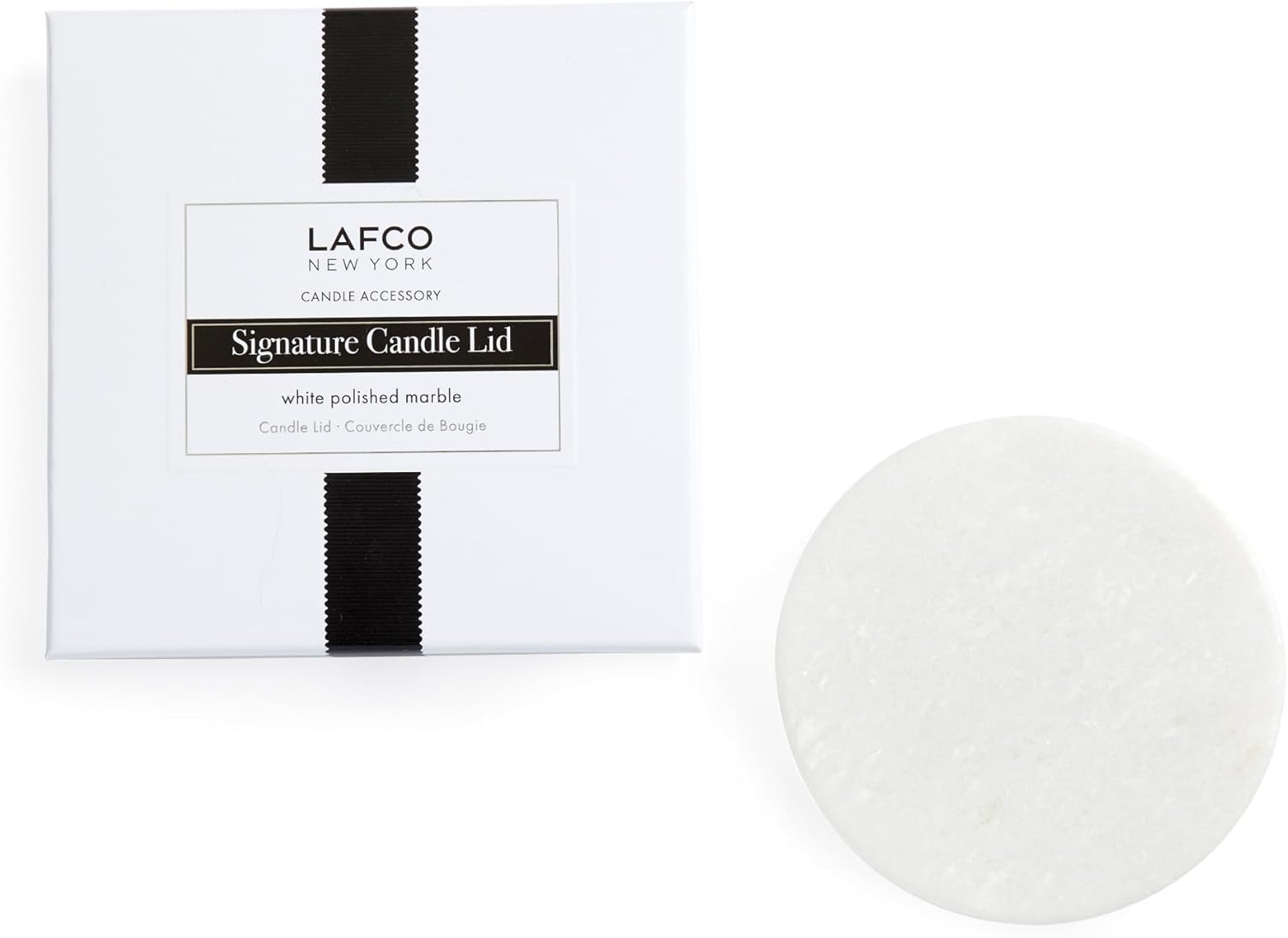 LAFCO New York Signature Candle Lid - White Polished Marble 1
