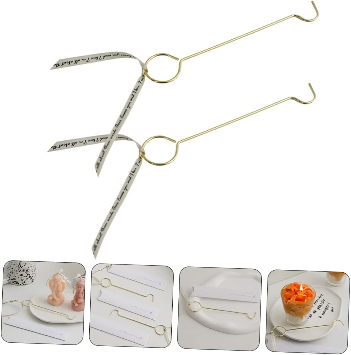 2pcs Candle Wick Hook Tool and Stainless Steel Candle Snuffer Set