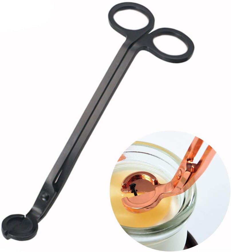 Candle Wick Trimmer with Built-in Debris Tray Black