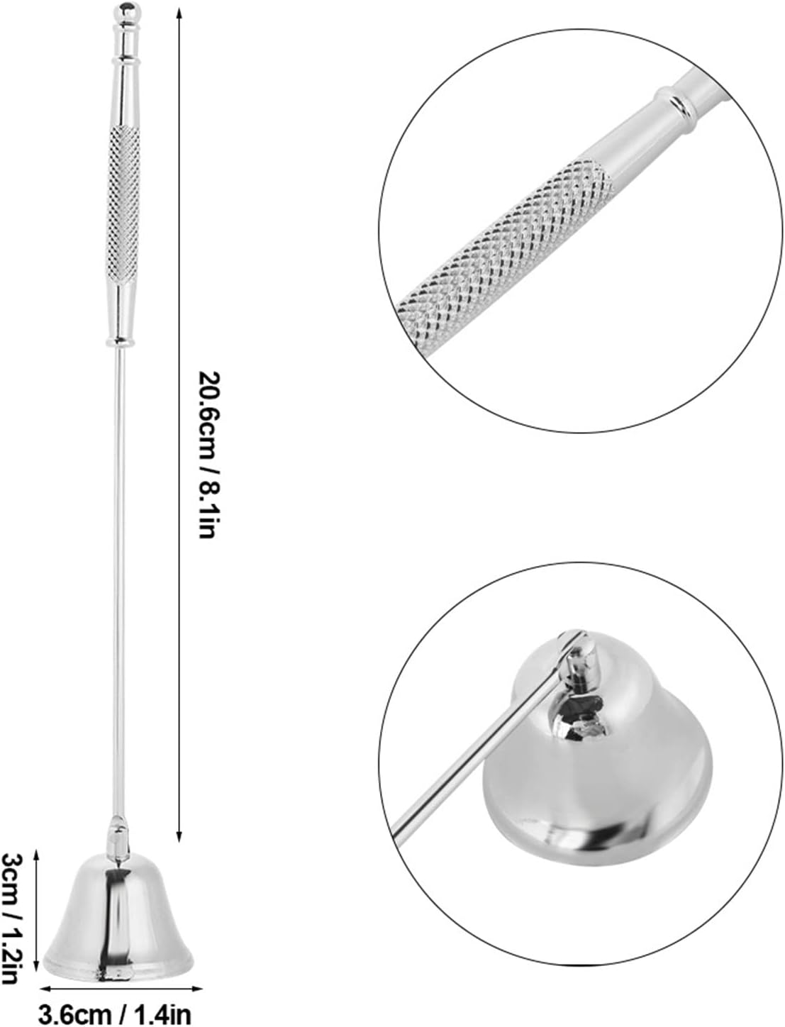Fydun 1Pcs Fashion Stainless Steel Candle Snuffer Cover Wick Trimmer Set
