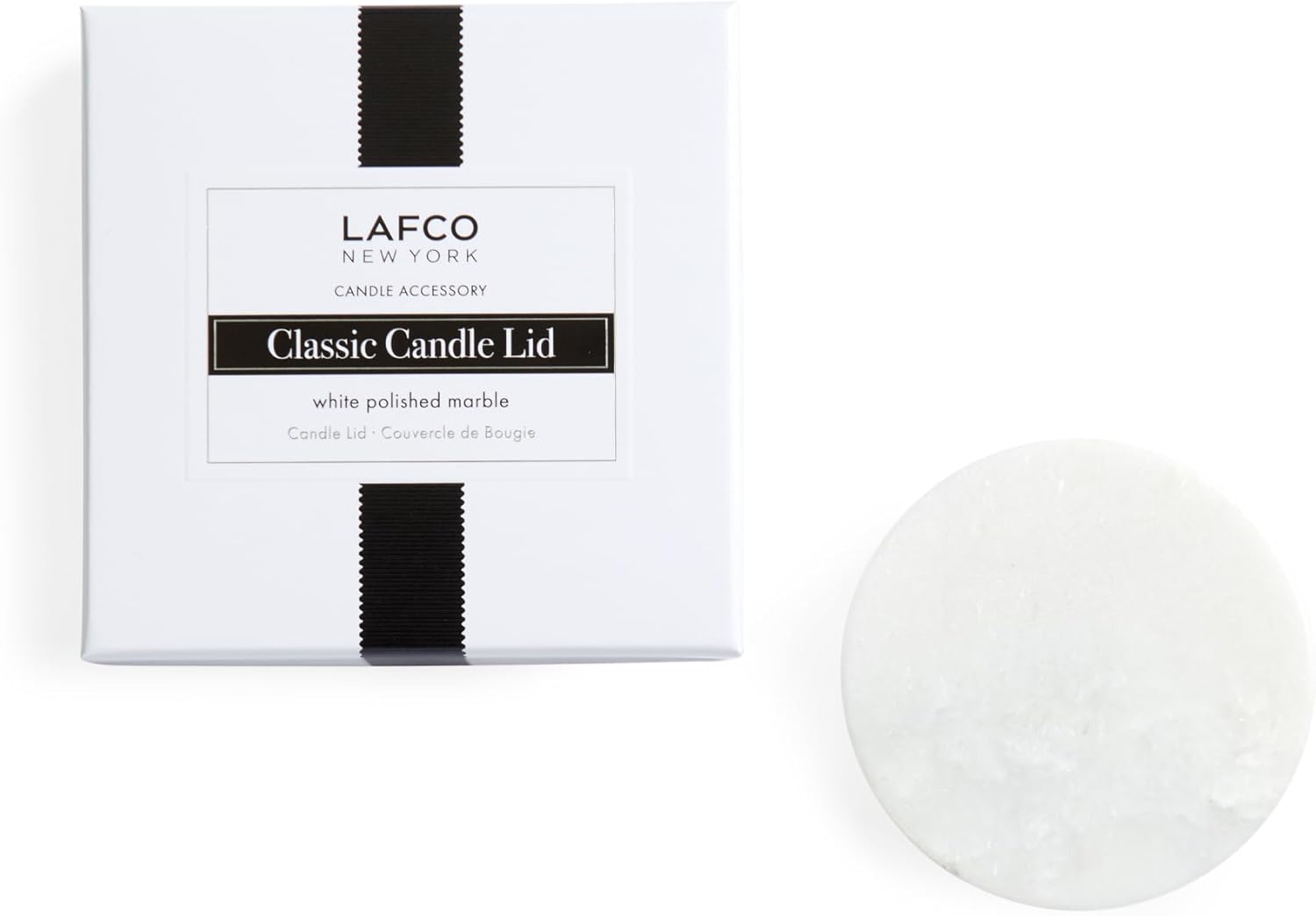 LAFCO New York Classic Candle Lid White Polished Marble