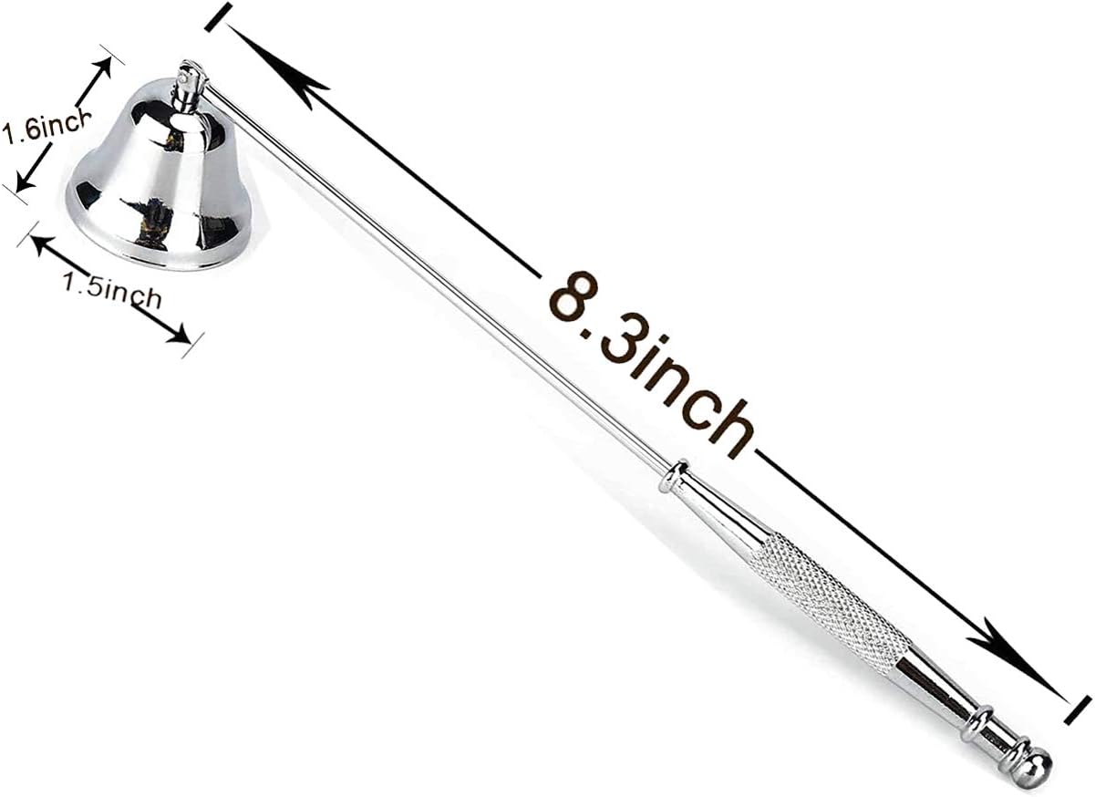 Candle Snuffer Stainless Steel Elegant Flame Extinguisher for Candle Enthusiasts - Silver