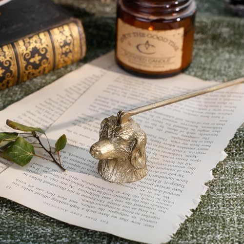 NIKKY HOME Gold Candle Snuffer Dog Shape with Long Handle