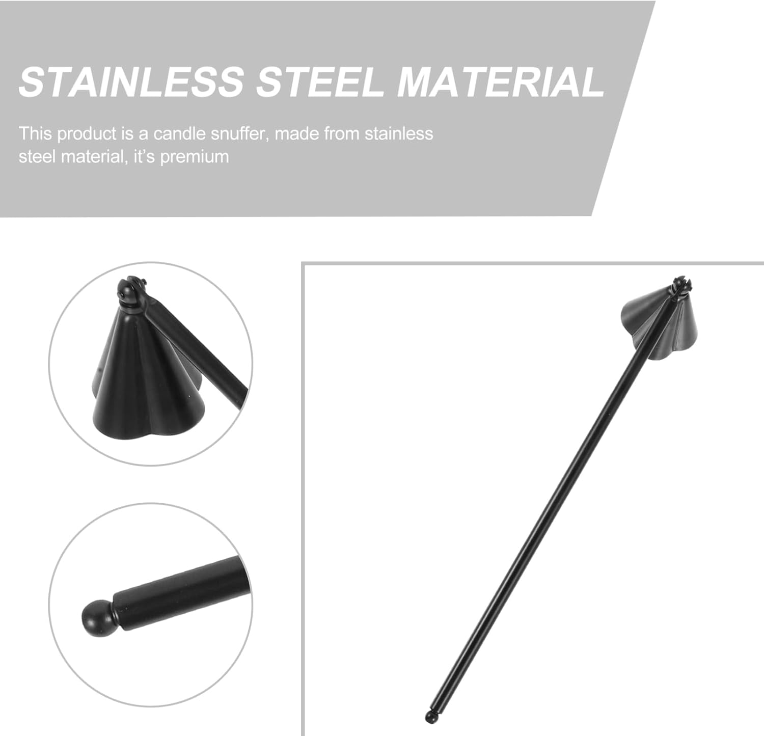 Stainless Steel Candle Snuffer with Long Handle for Safe Extinguishing 1