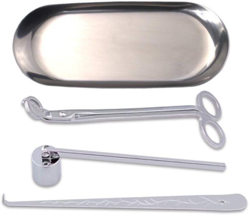 4Pcs Stainless Steel Candle Snuffer Trimmer Set Silver