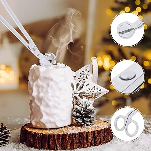 3-in-1 Candle Snuffer Set with Wick Trimmer and Dipper - Silver