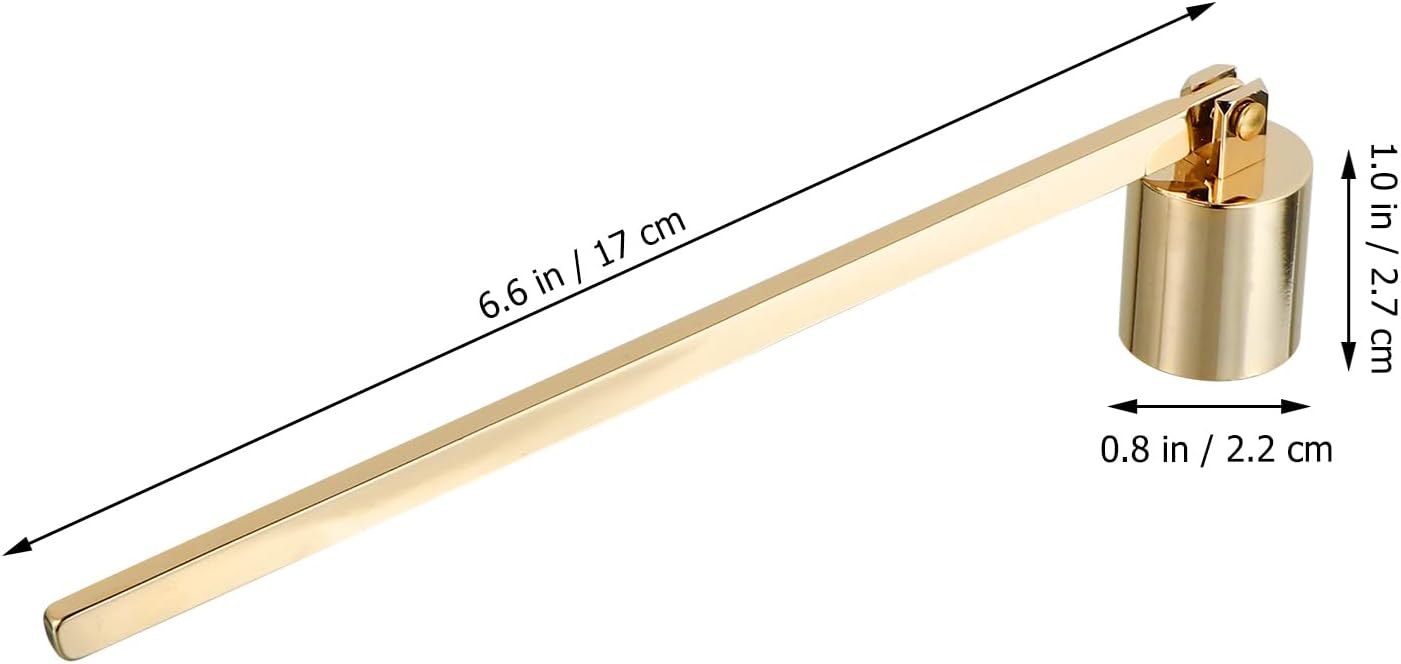 Zerodeko Candle Snuffer Golden Stainless Steel Wick Extinguisher with Long Handle
