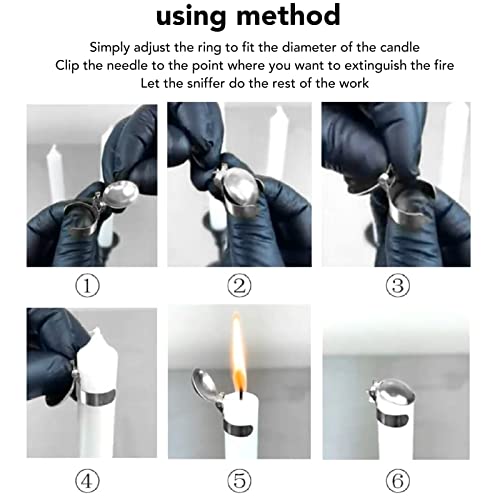 GUPE Candle Snuffer Automatic Fire Extinguisher 8 Pieces Silver