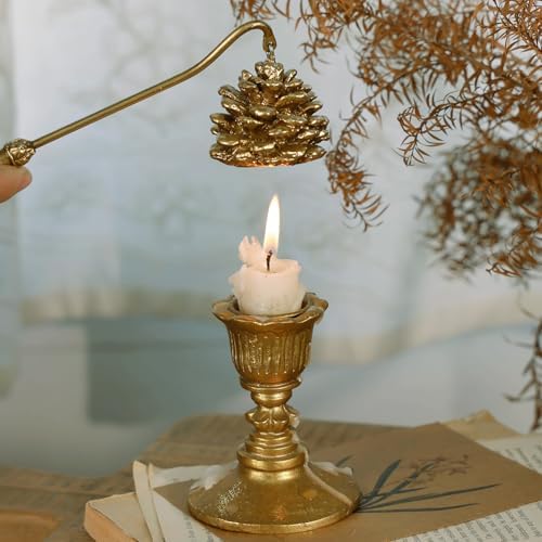 NIKKY HOME Gold Candle Snuffer with Handle