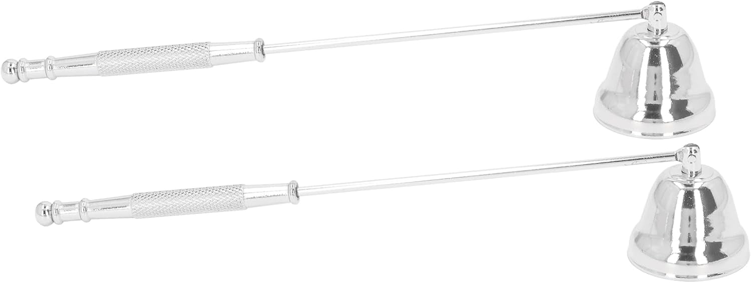 Zerodis Candle Snuffer 2PCS with Long Handle Silver
