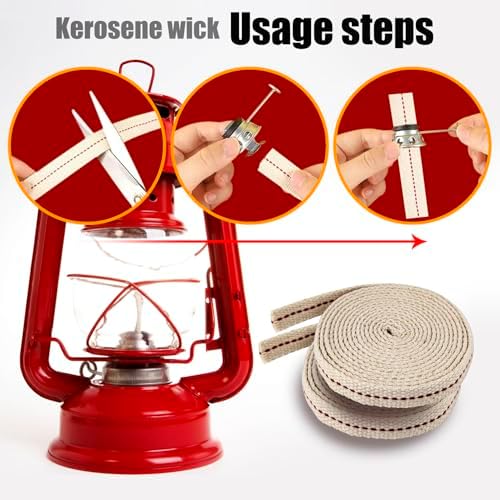 CHTUGEM 1 Roll Oil Lamp Wick 65 Feet 12 Inch Flat Cotton