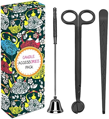 Dangshan 3 in 1 Candle Accessory Set - Wick Trimmer Snuffer Dipper Black