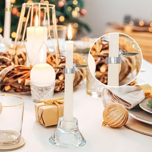 4Pcs Candle Snuffer Metal Shell Automatic Candle Stopper for Candle Extinguishing Silver
