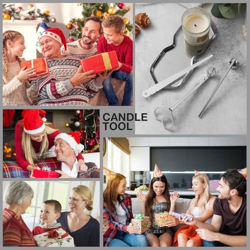 PATOISE 4 in 1 Candle Accessory Set Silver