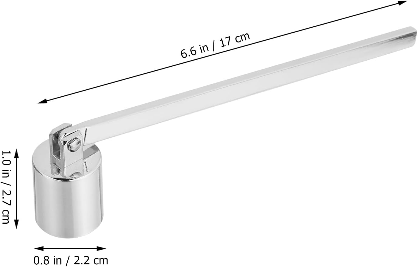Zerodeko Candle Snuffer Silver Stainless Steel Wick Extinguisher with Long Handle