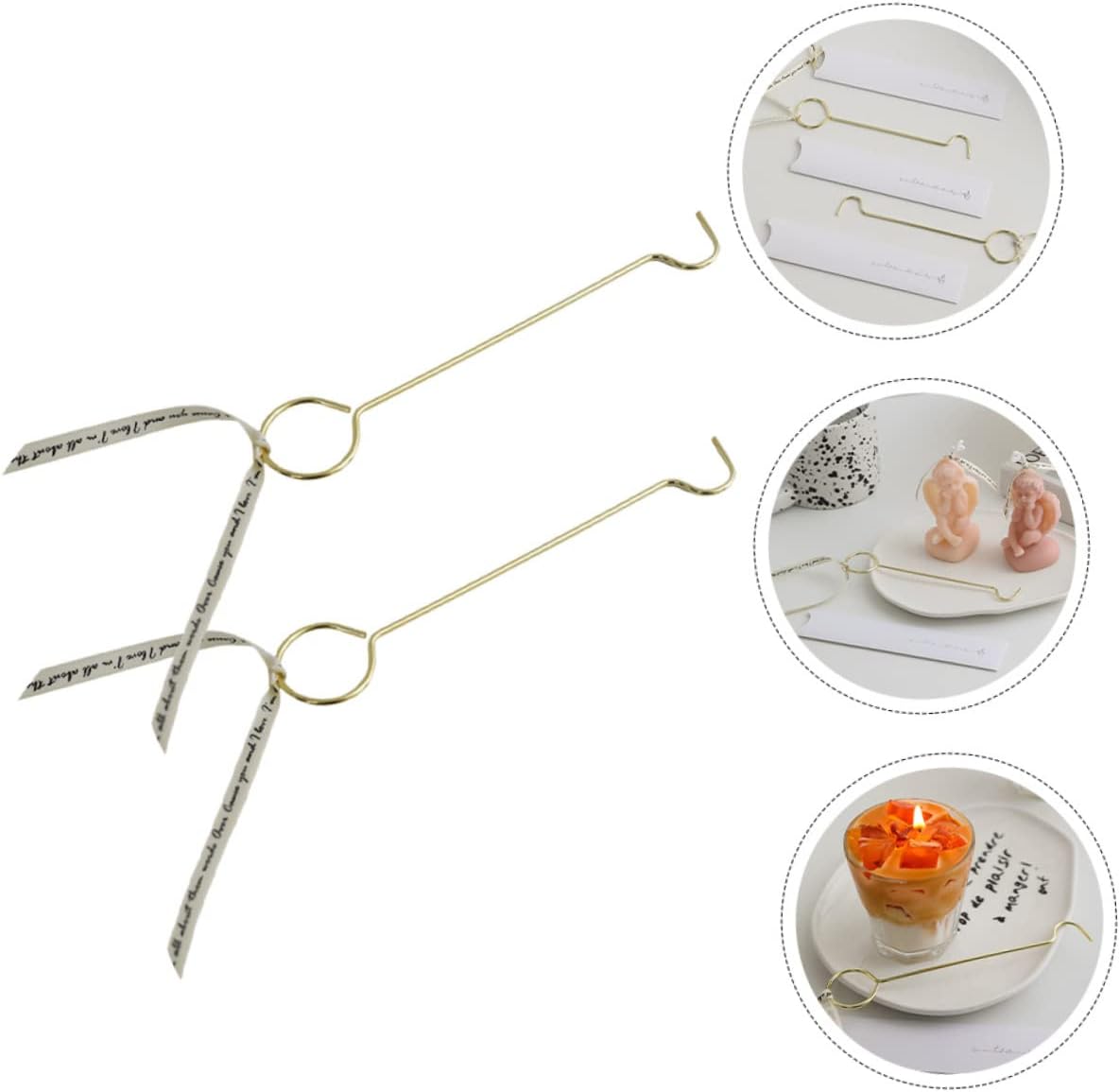 2pcs Candle Wick Hook Tool and Stainless Steel Candle Snuffer Set