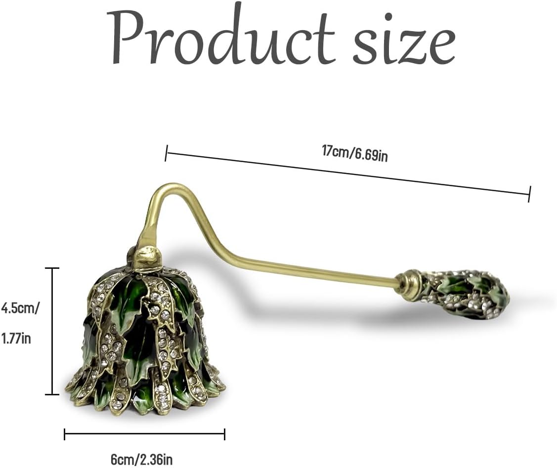 Earssa Candle Snuffer Green Vintage Metal Holder