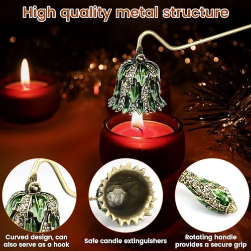 Elegant Green Candle Snuffer with Long Handle