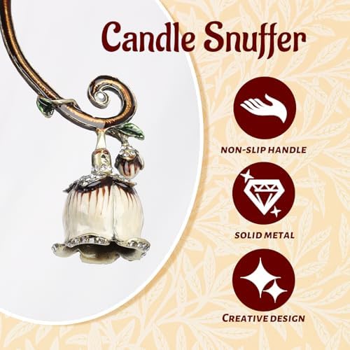 Elegant Royal-Style Candle Snuffer with Pearl Inlay