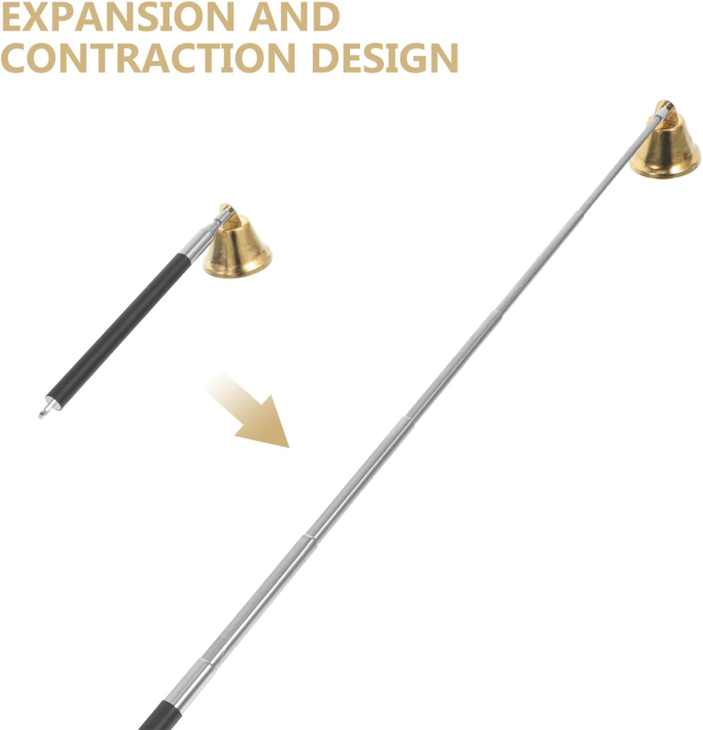 Zerodeko Telescopic Candle Snuffer Stainless Steel Flame Extinguisher