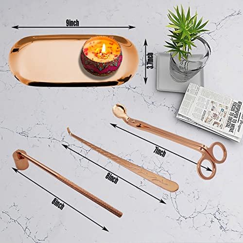 4 in 1 Candle Accessory Set with Storage Tray Rose Gold