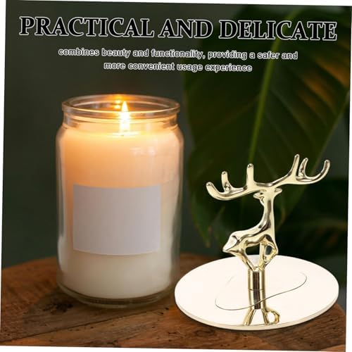 Metal Candle Topper Cover with Elk Design for Jar Candles