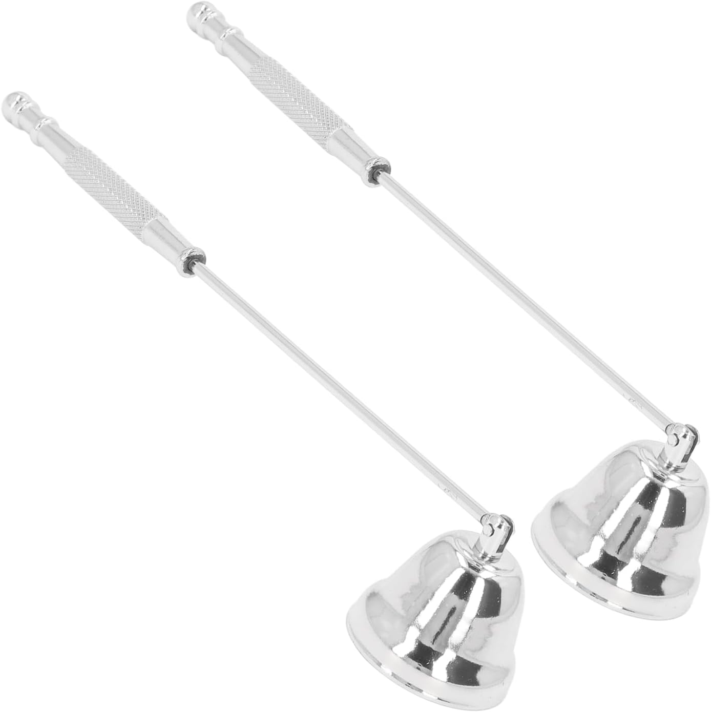 KIMISS 2PCS Metal Candle Snuffer with Long Handle Silver