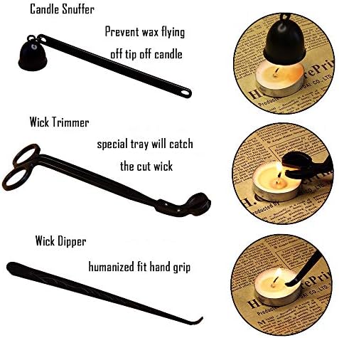 Candle Snuffer Set with Wick Trimmer and Dipper