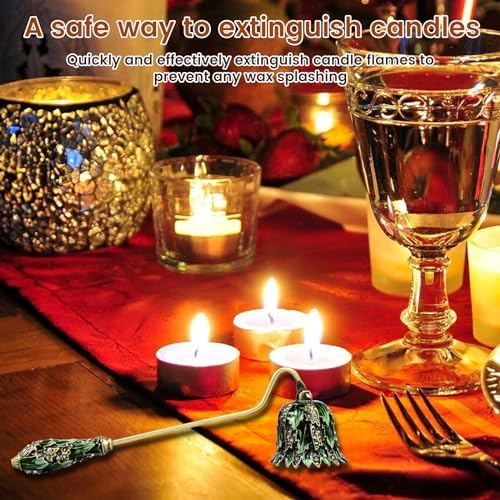 Elegant Green Candle Snuffer with Long Handle