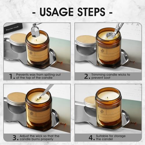 PATOISE 4 in 1 Candle Accessory Set Silver