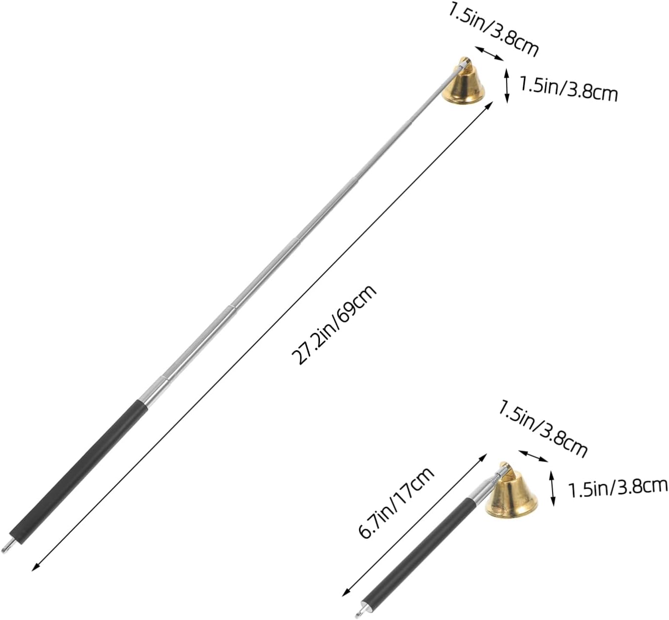 Zerodeko Telescopic Candle Snuffer Stainless Steel Flame Extinguisher