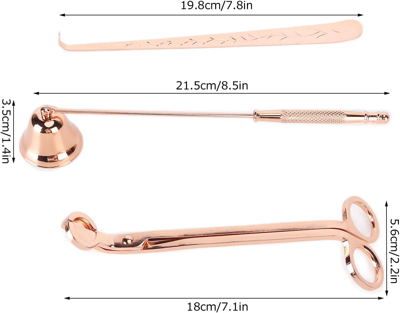 Rose Gold Candle Wick Trimmer Set 3pcs