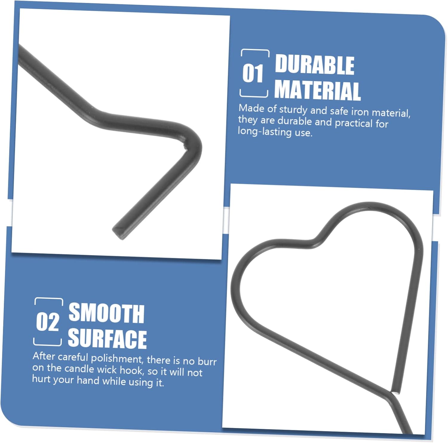4pcs Iron Candle Wick Hook Set with Heart Design