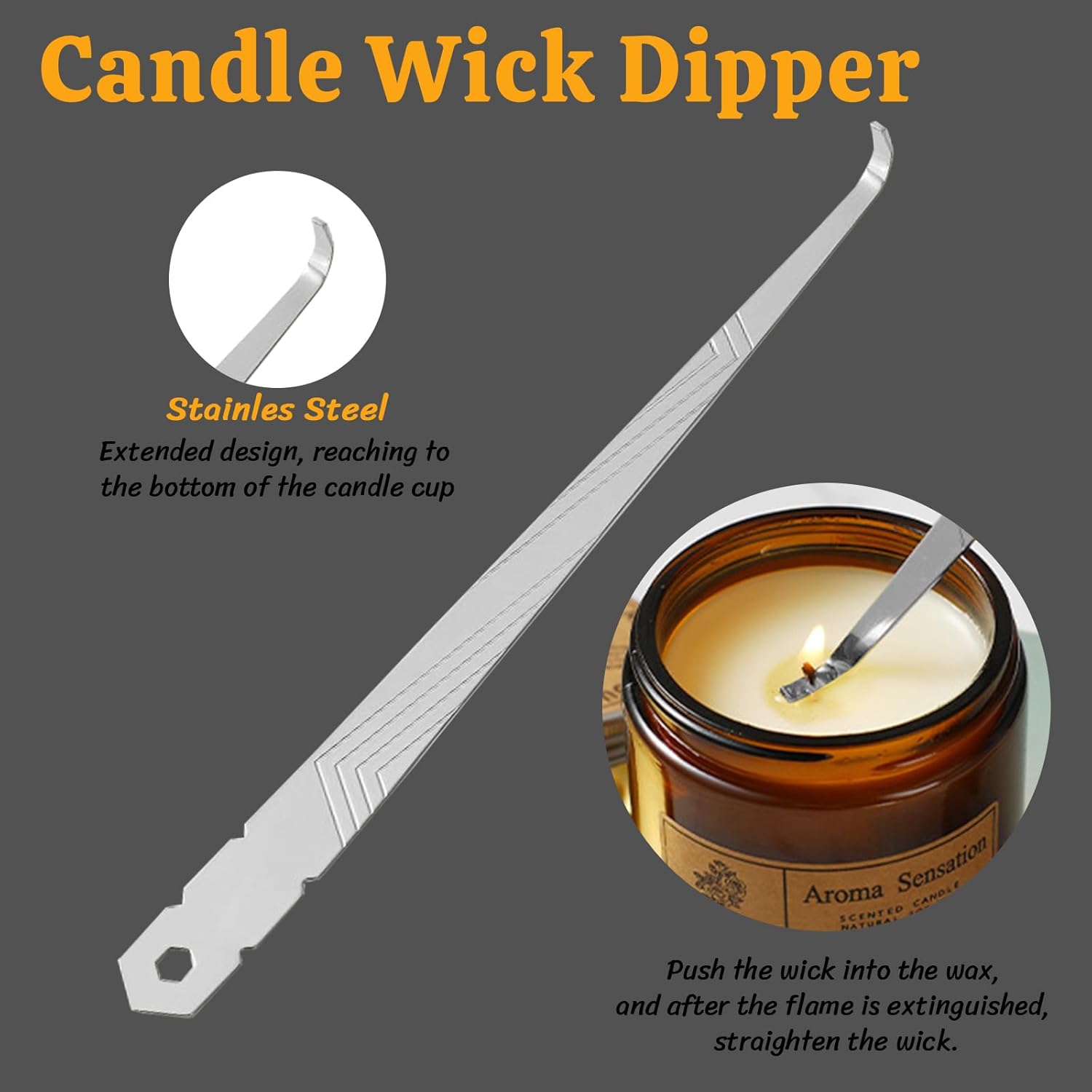 Premium 4 in 1 Candle Accessory Set - Silver