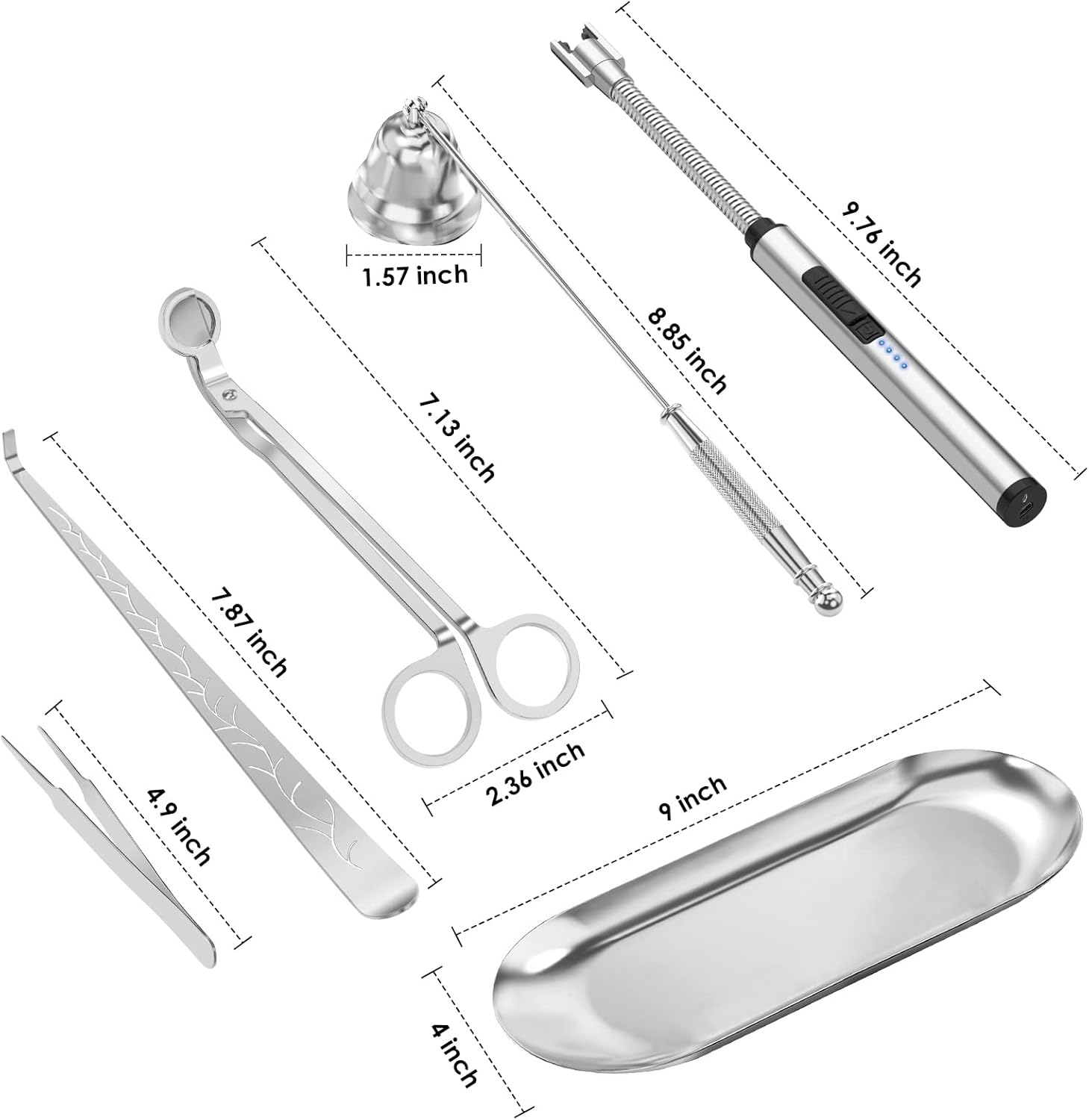 6 in 1 Candle Accessory Set with Rechargeable Lighter