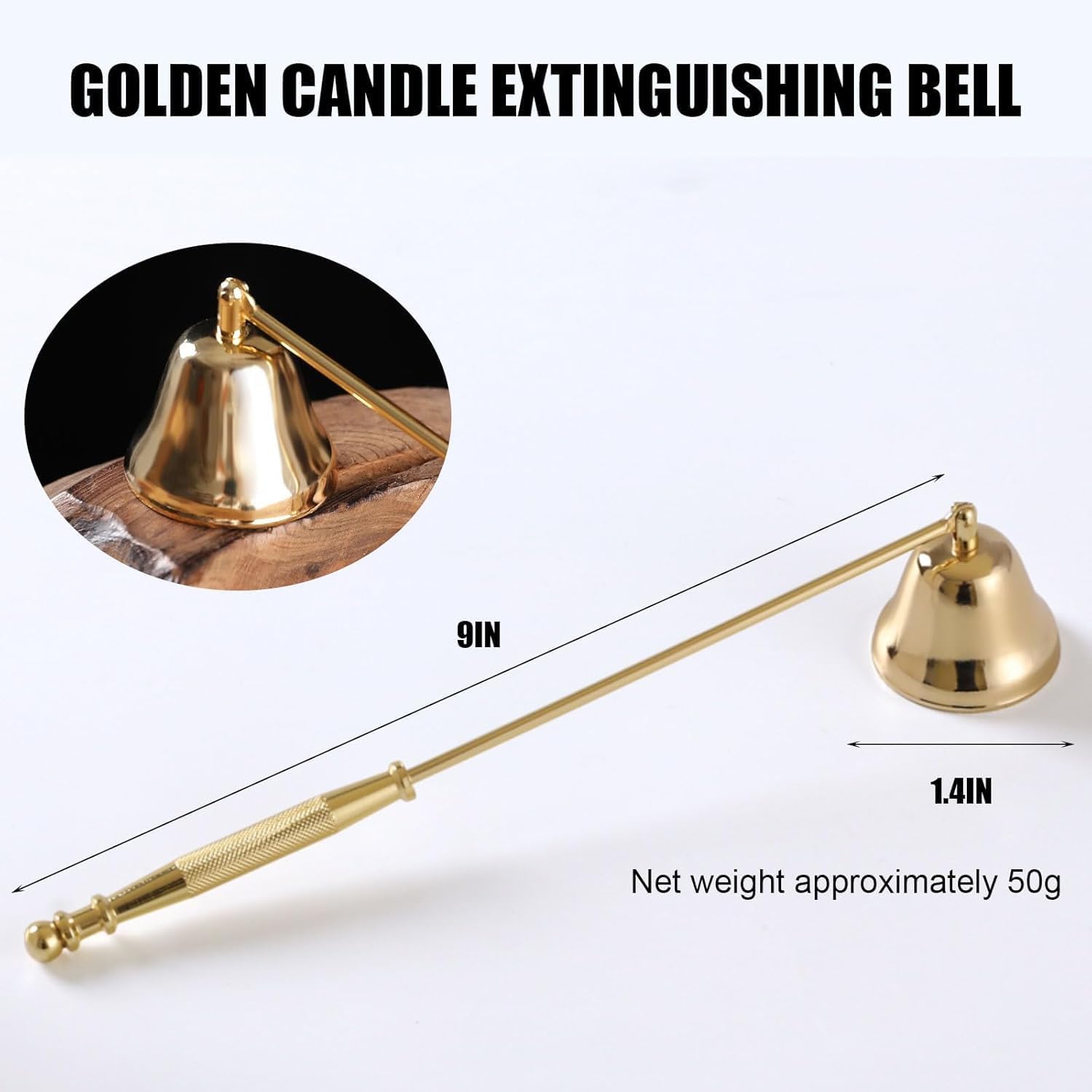 Stainless Steel Candle Snuffer with Swivel Bell and Long Handle