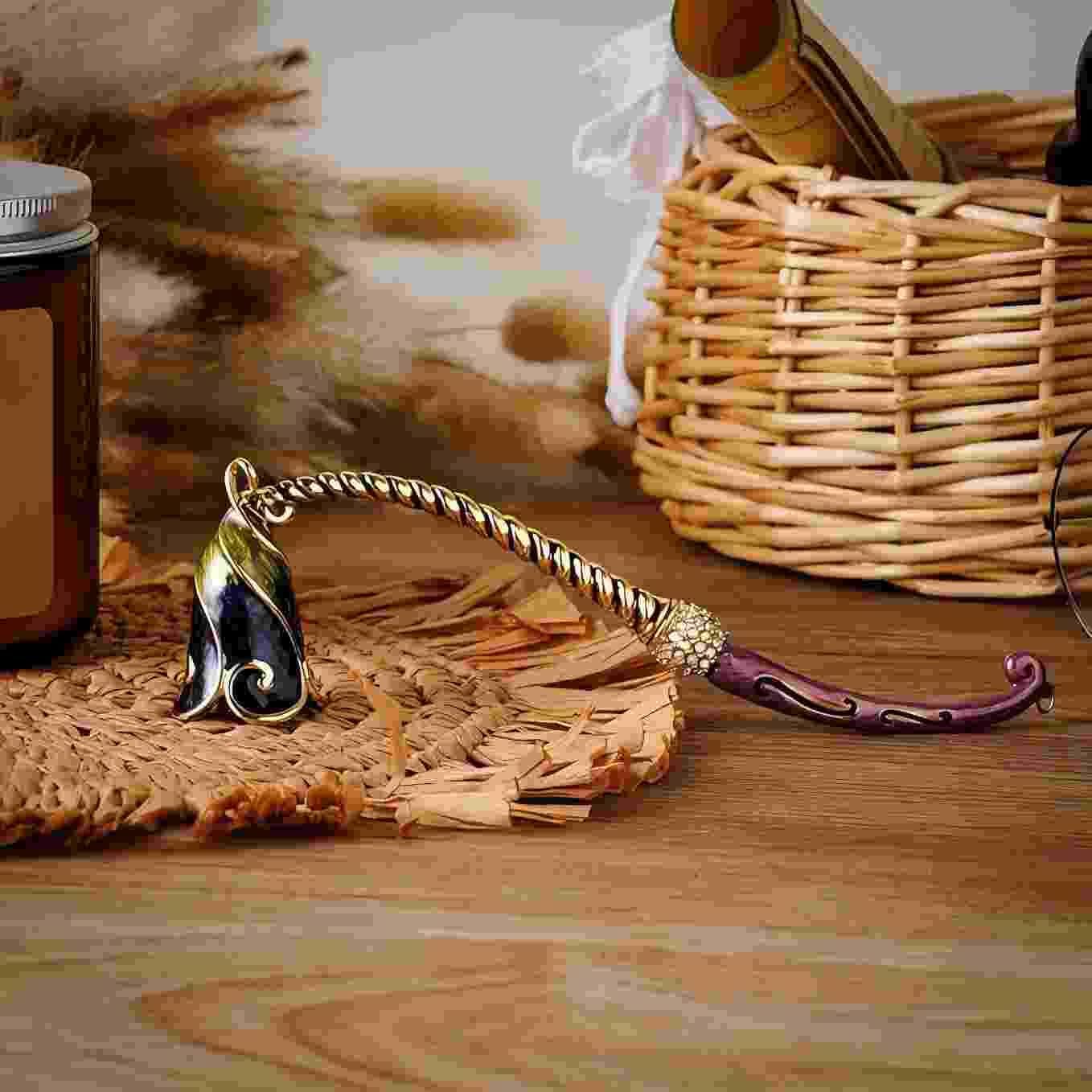 Diamond Candle Snuffer Extinguisher with Long Handle Blue Purple