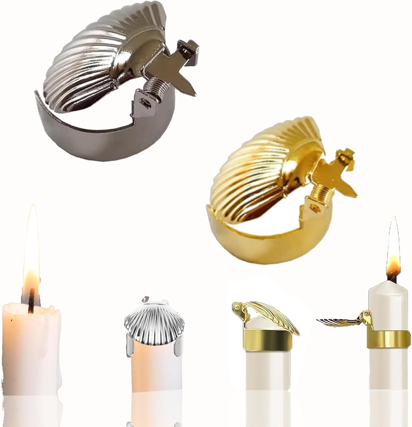 Generic Automatic Candle Snuffer - 4Pcs Silver Metal Shell Extinguisher