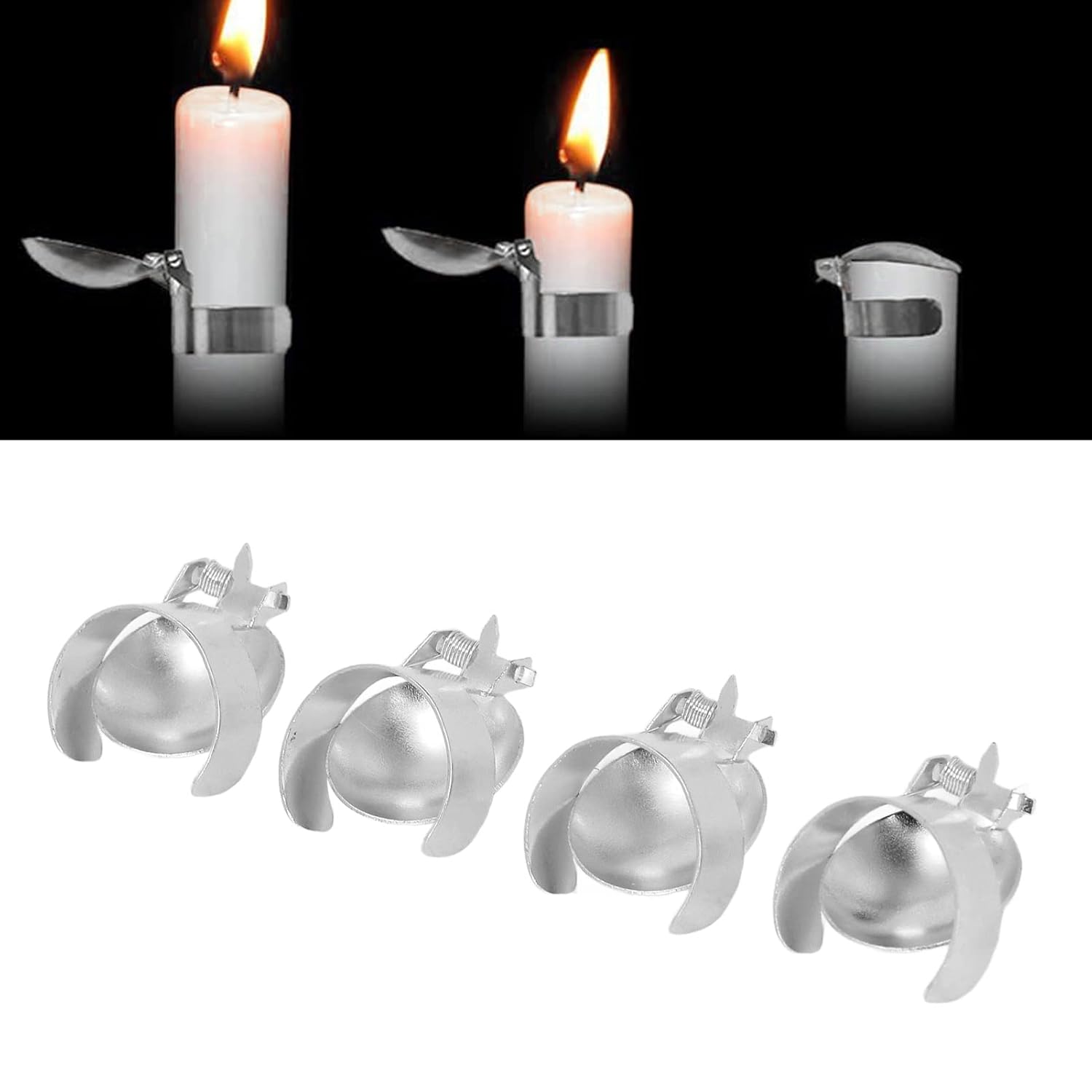 HEITIGN Automatic Candle Snuffer 4pcs Silver