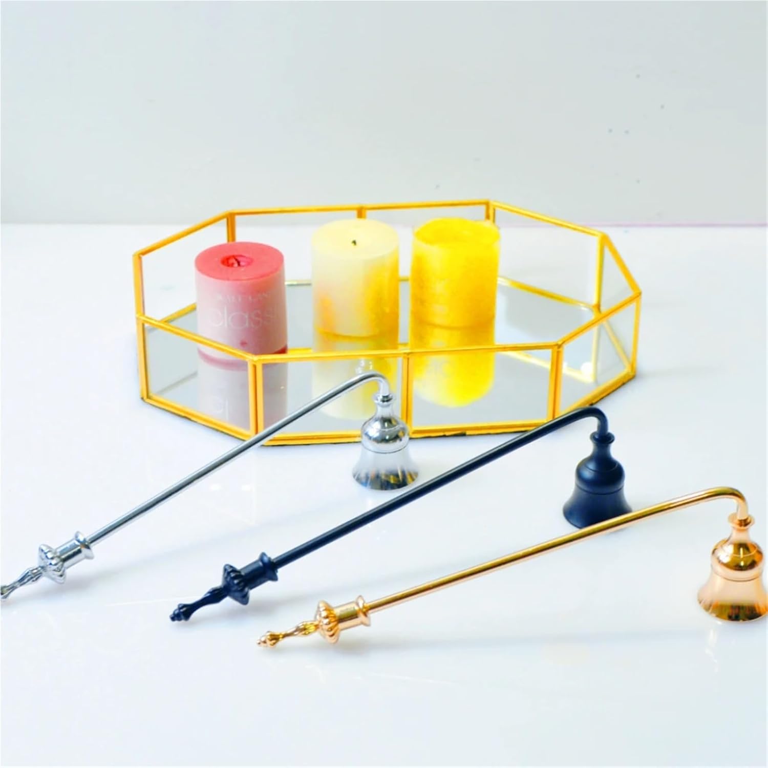 4Pcs Long Handle Metal Candle Snuffer Set Gold