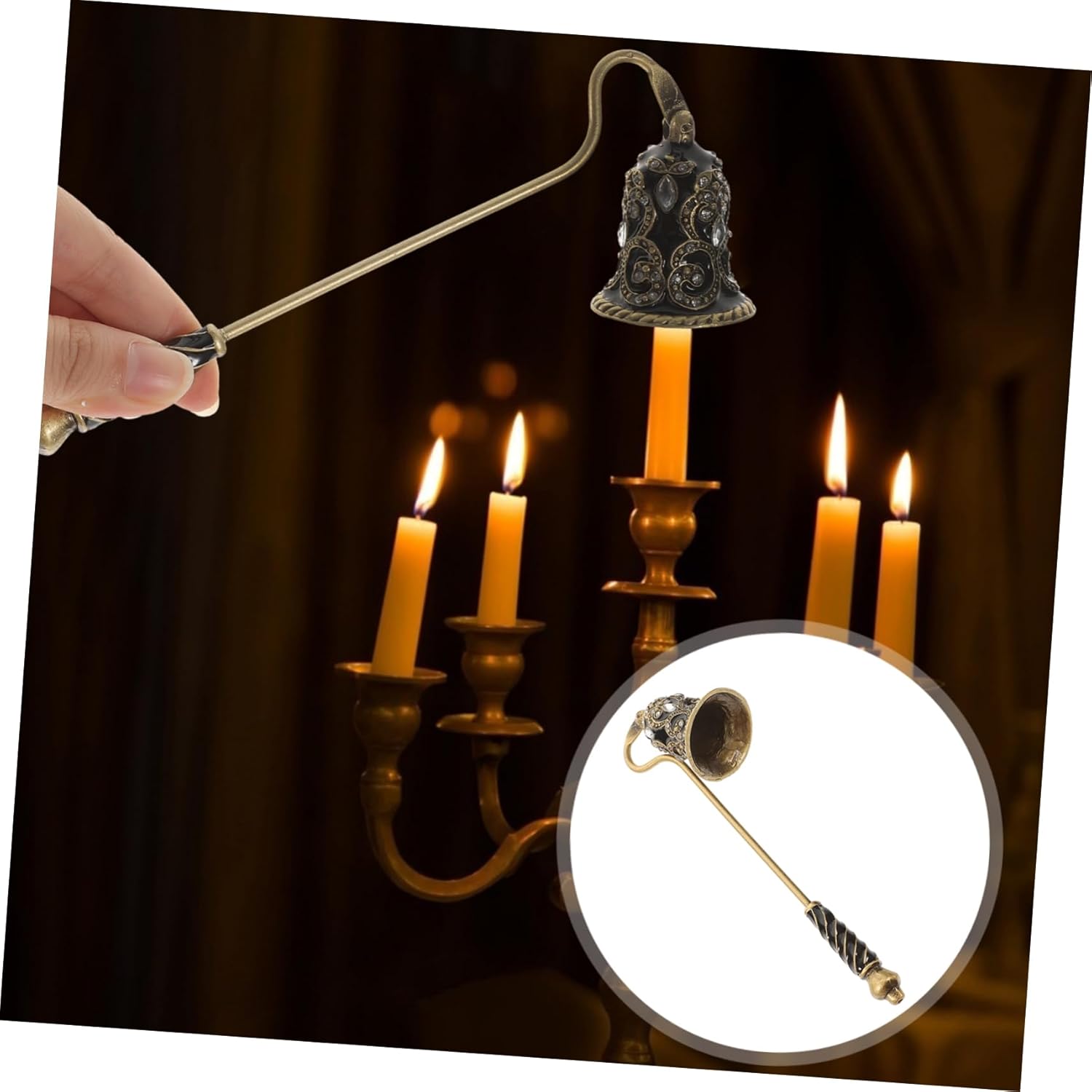 Happyyami Portable Candle Snuffer with Long Handle